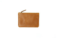 Zipper Pouch in Cognac Leather