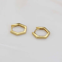 Mini Hexagon Hoops in Gold