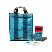 Covered Towel Document Bag in Blue x Light Blue