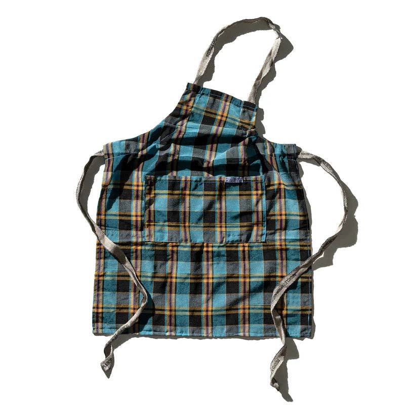 Recycled Cotton Blue Check Apron