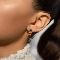 Multicolor Baguette Earrings