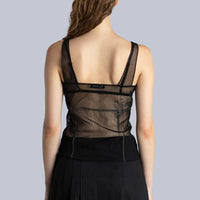 Corset Tulle Top in Black