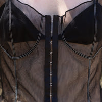 Corset Tulle Top in Black