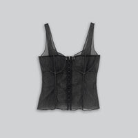 Corset Tulle Top in Black