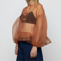 Volume Organza Bow Top in Cork