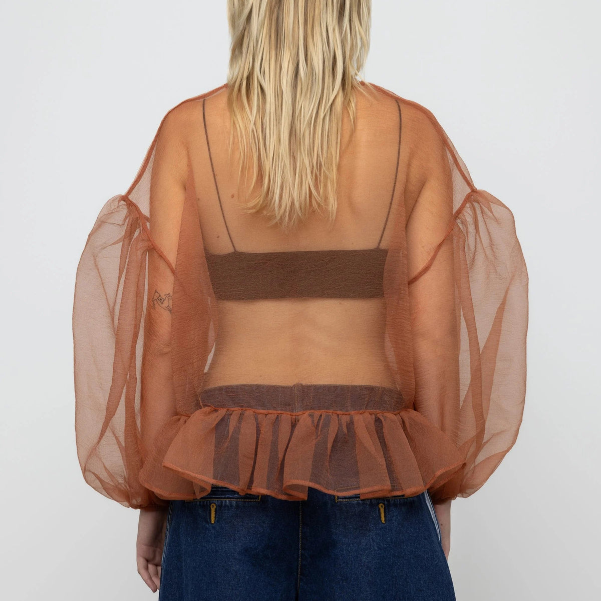 Volume Organza Bow Top in Cork