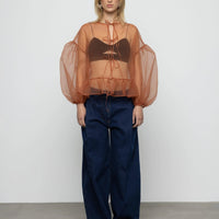 Volume Organza Bow Top in Cork