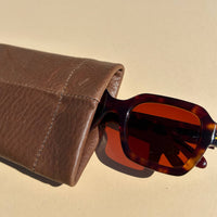 Sunglasses Case in Chocolate Leather