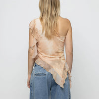 Asymmetric Frill Top in Mellow Yellow