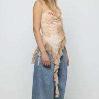 Asymmetric Frill Top in Mellow Yellow