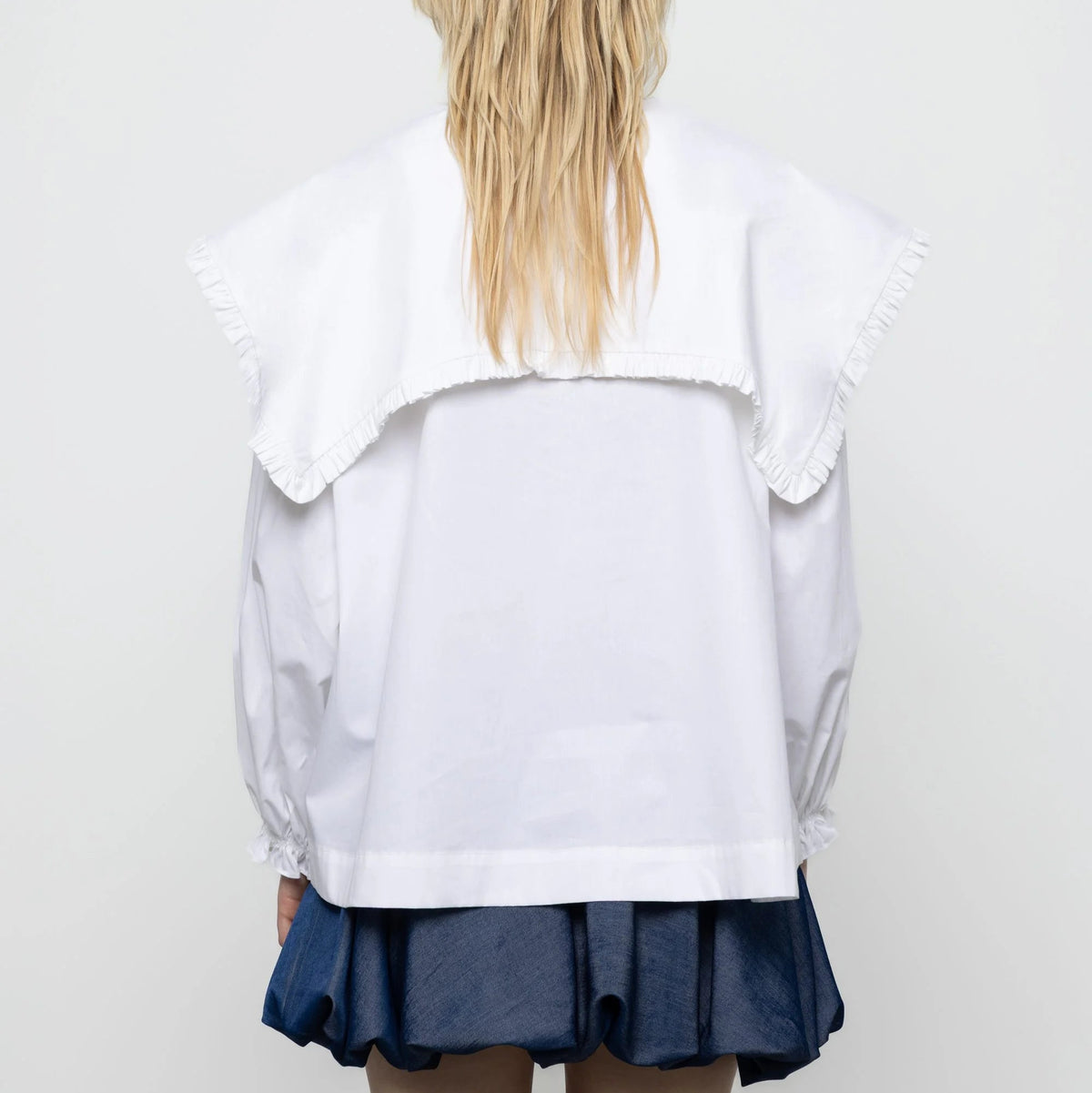 Oversized Sailor Top in White