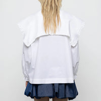 Oversized Sailor Top in White