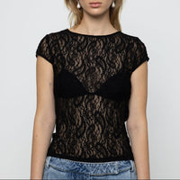 Sheer Baby Tee in Lace