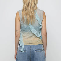 Asymmetric Ruffle Top in Breeze Ombre