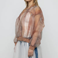 Organza Bomber Jacket in Pink Sunset