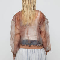 Organza Bomber Jacket in Pink Sunset