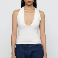 Plunge Top in White