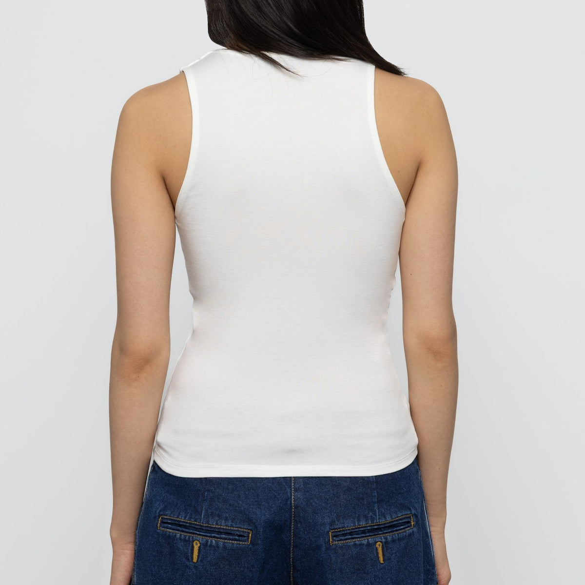 Plunge Top in White