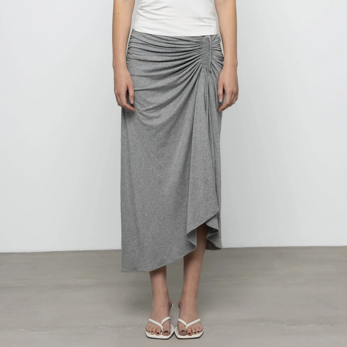 Strappy Midi Skirt in Gray