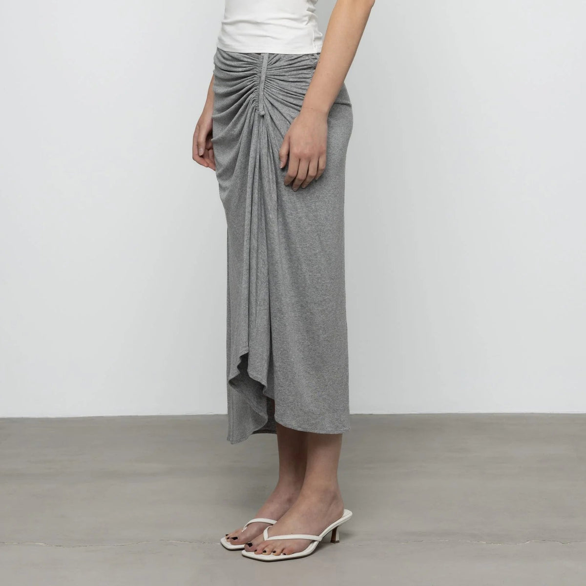 Strappy Midi Skirt in Gray