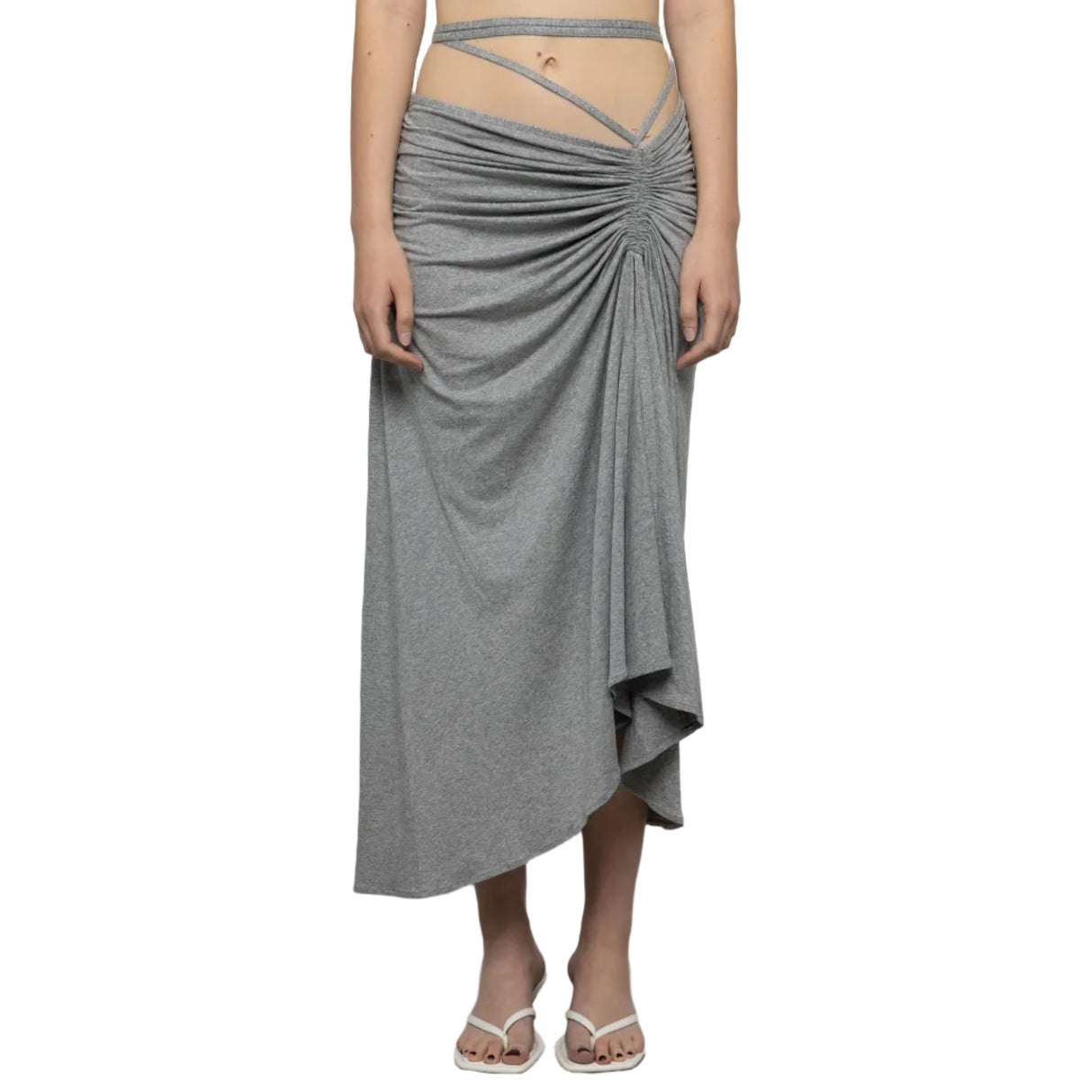 Strappy Midi Skirt in Gray