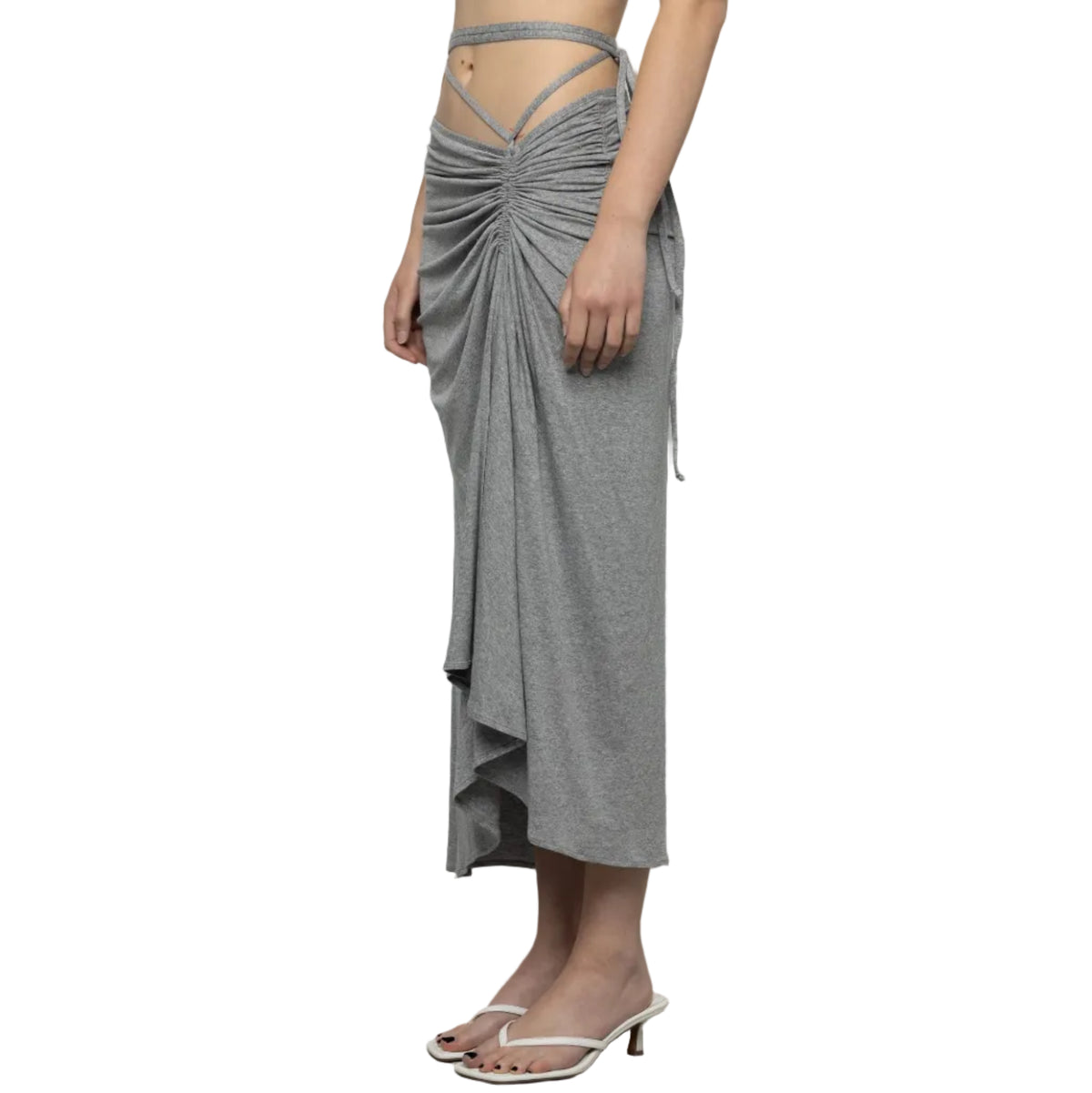 Strappy Midi Skirt in Gray