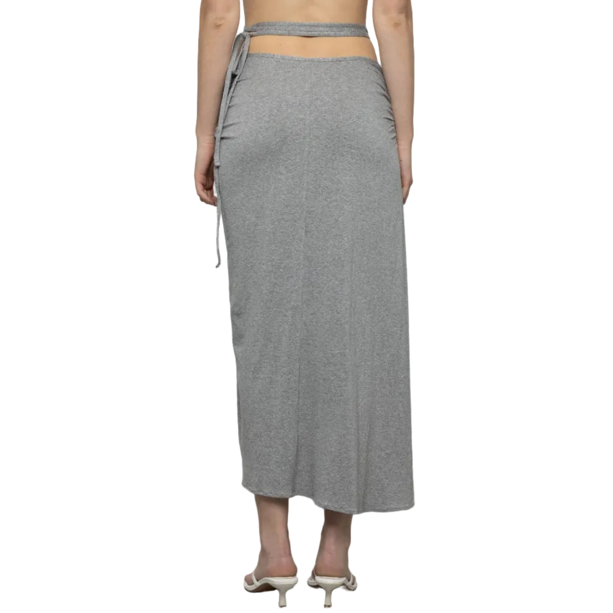 Strappy Midi Skirt in Gray