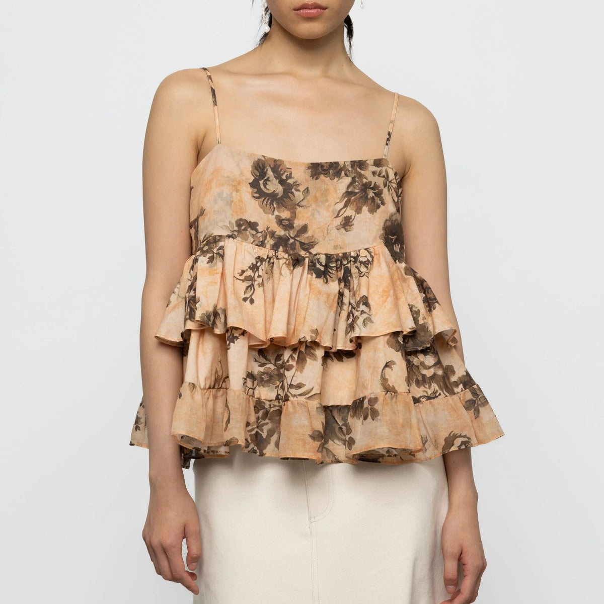 Babydoll Poplin Top in Floral