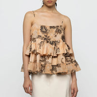 Babydoll Poplin Top in Floral