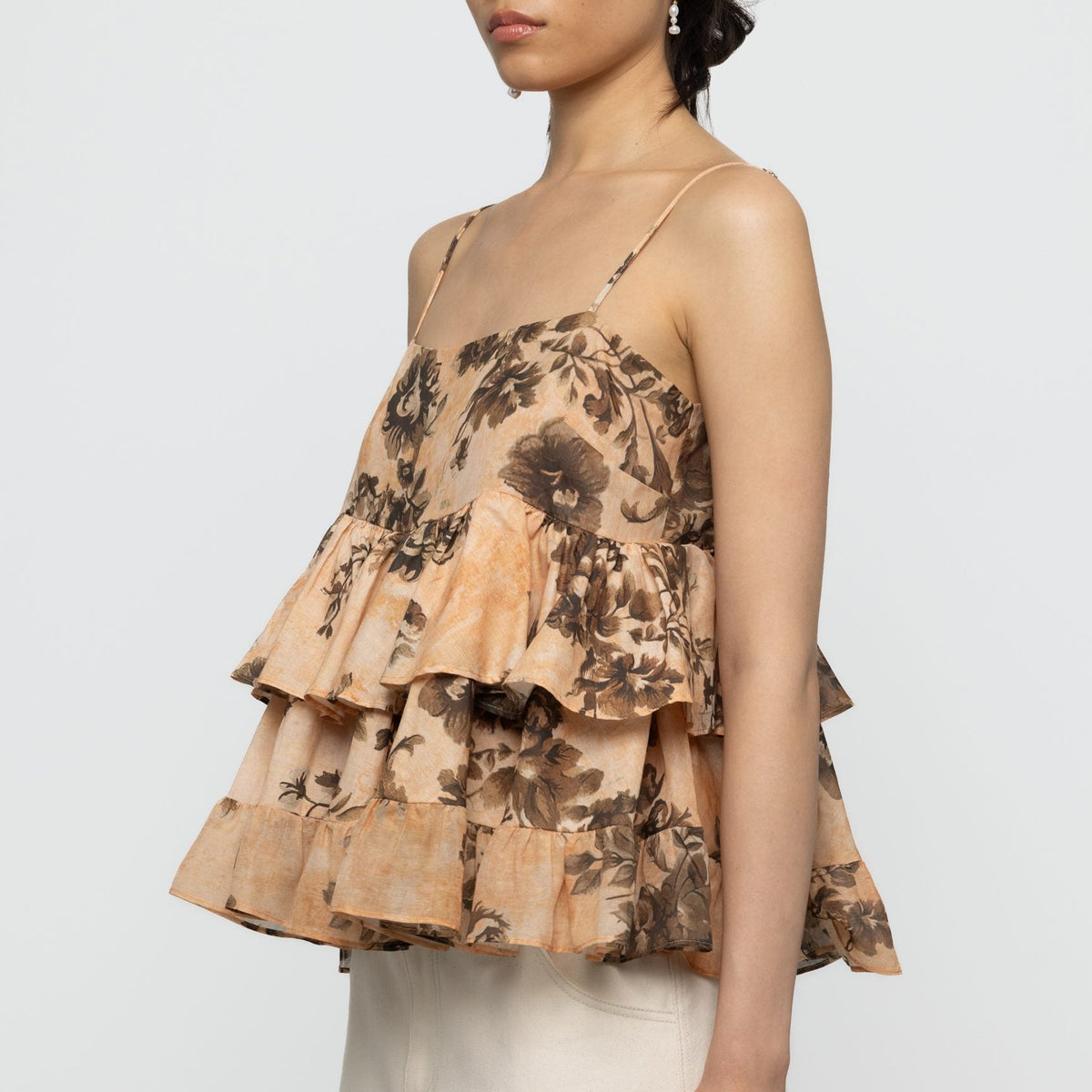 Babydoll Poplin Top in Floral