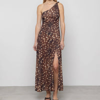 One-Shoulder Deer Print Dress