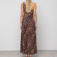 One-Shoulder Deer Print Dress