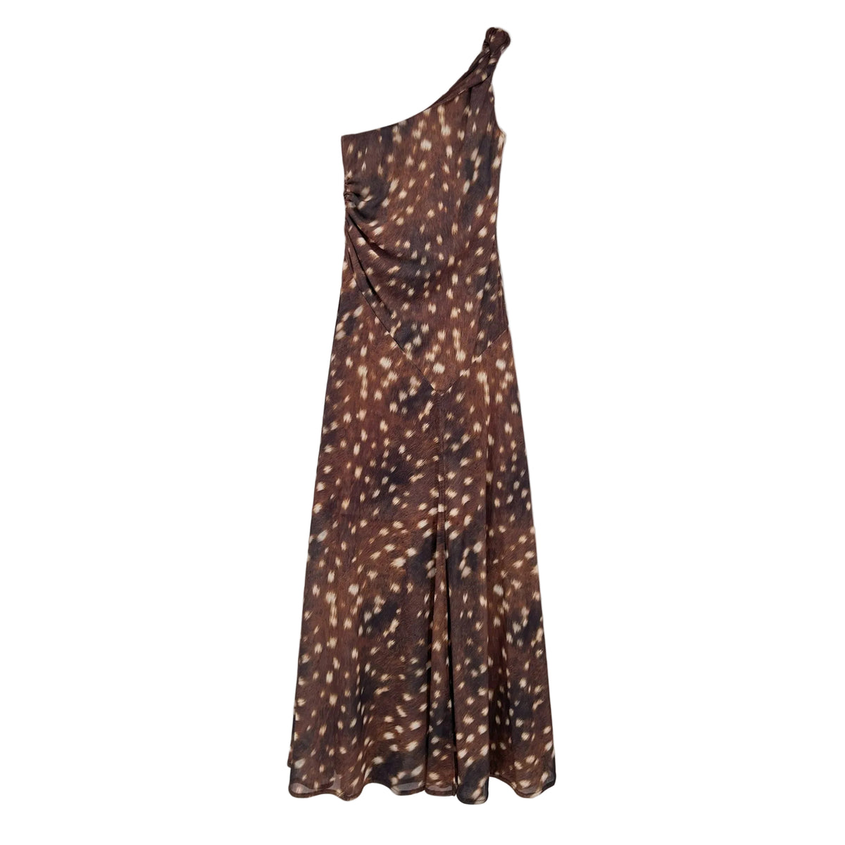 One-Shoulder Deer Print Dress