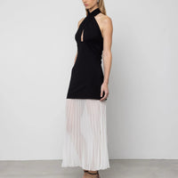 Contrast Halter Maxi Dress