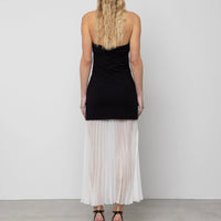 Contrast Halter Maxi Dress