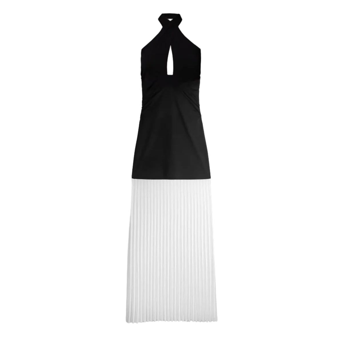Contrast Halter Maxi Dress