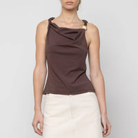 Asymmetric Bead Trim Top