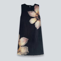 Pleated Floral Mini Dress