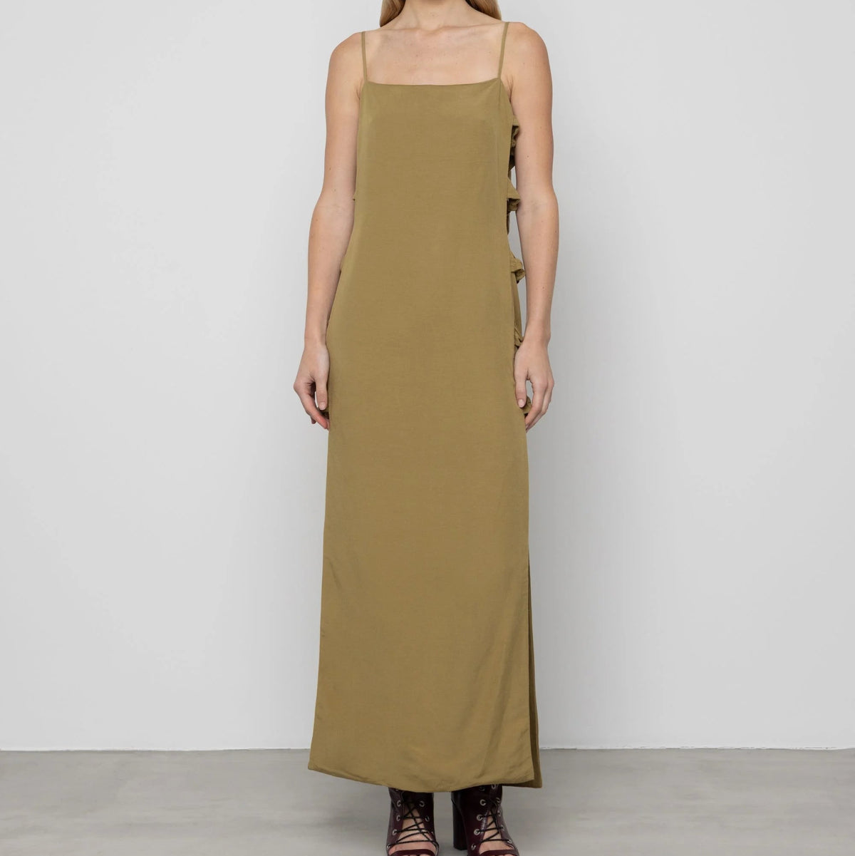 Linen Maxi Dress with Knots