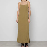 Linen Maxi Dress with Knots