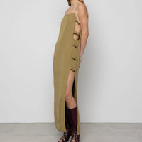Linen Maxi Dress with Knots