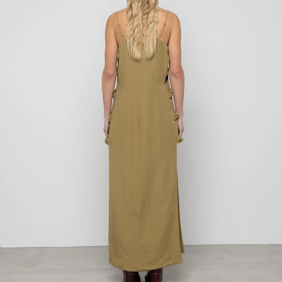 Linen Maxi Dress with Knots