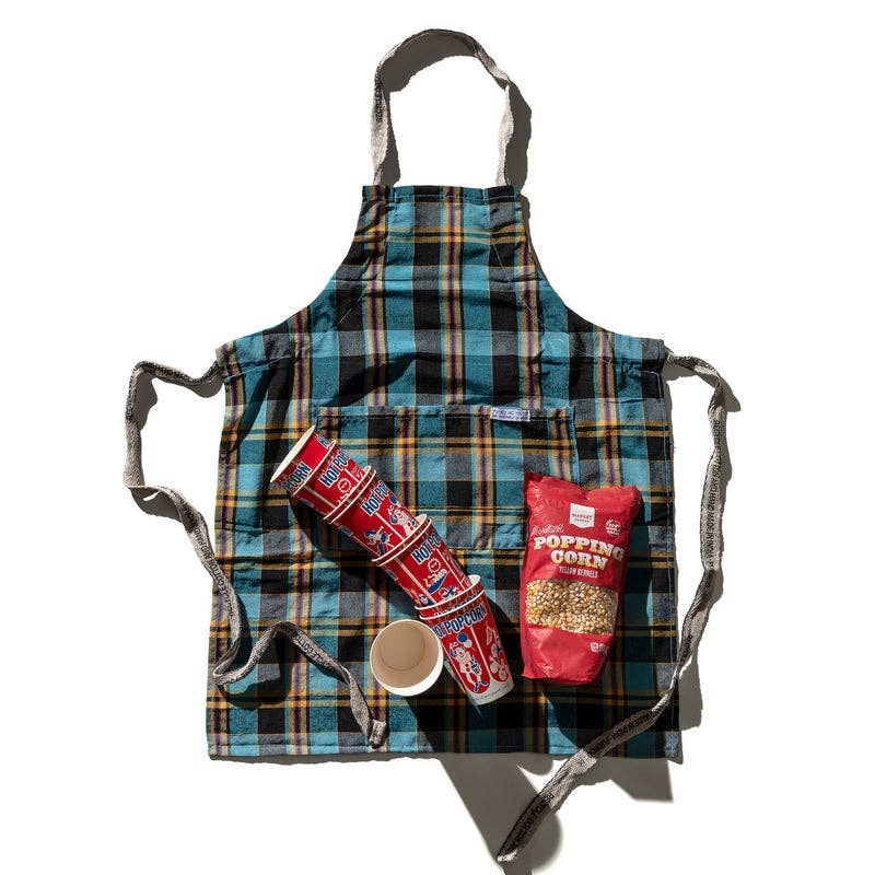 Recycled Cotton Blue Check Apron