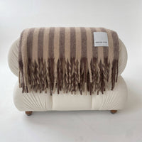 The Wool Stripe Throw in Burnt Umber Stripe