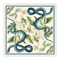 Blue Snake and Butterfly Silk Scarf