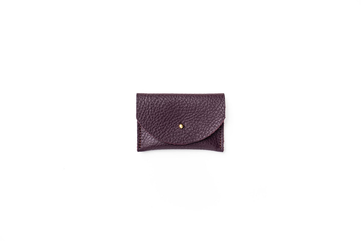 Cardholder in Plum Leather