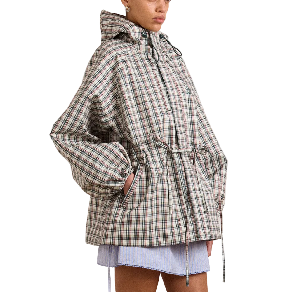 Liu Raincoat in Elderberry Check