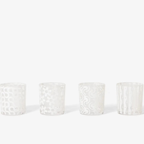 Pattern Glasses in White