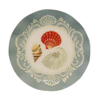 Wavy Round Enamel Tray - Sea Shells