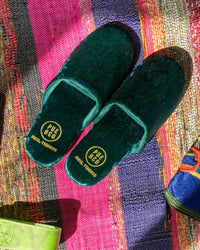 Velvet Slipper in Green